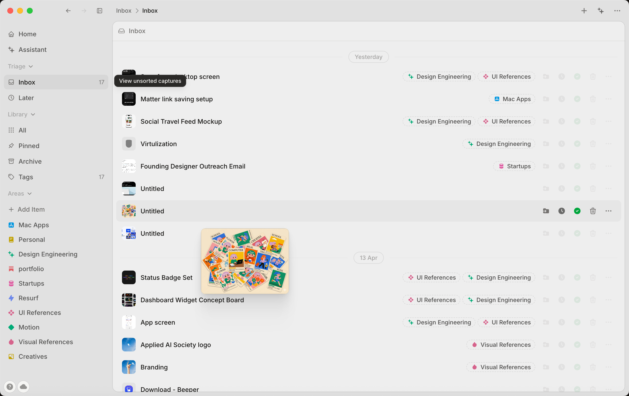 Resurf inbox view